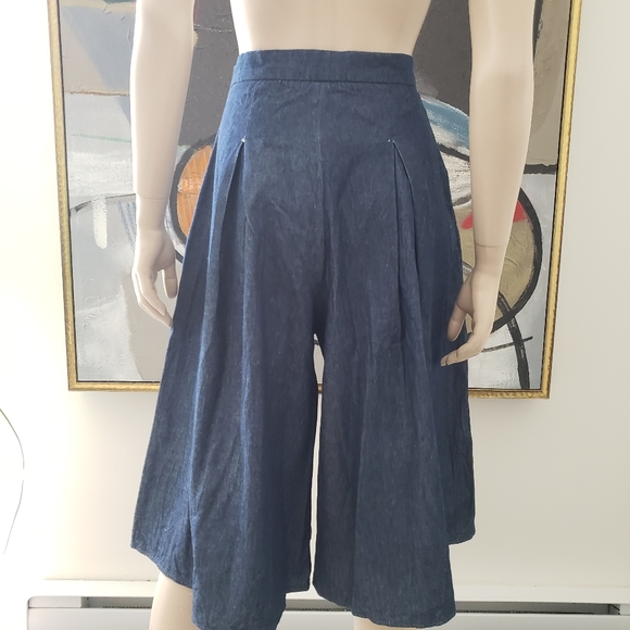 ABS Allen Schwartz | Pleated Jean Culottes with Pockets - Picture 3 of 11